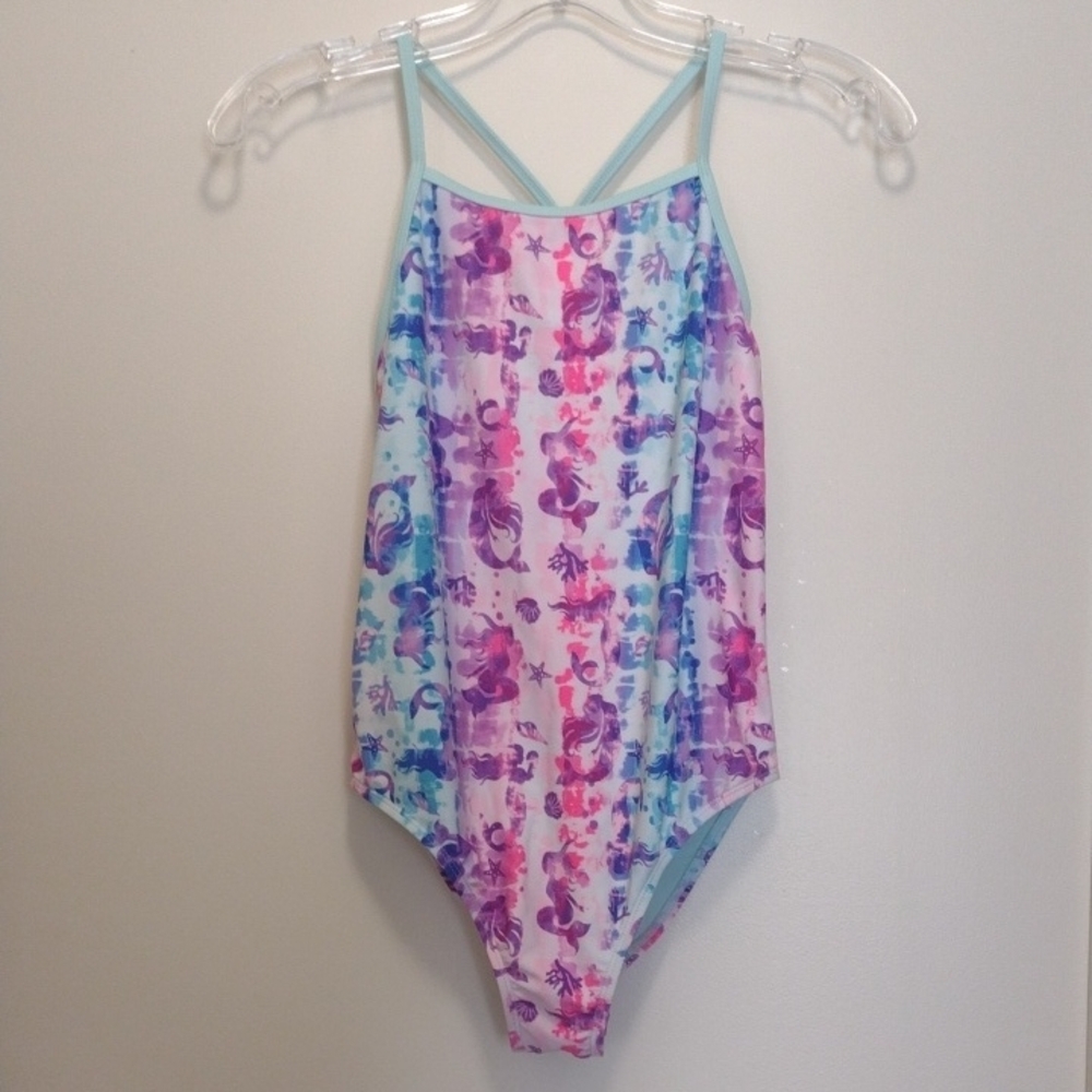 Catalina Girl's Mermaid And Beach Print Swimsuit (J125)